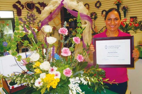 Rimpy Kaillon, the proud new owner of Goodfellow's Flowers now located at Ram's Esso at 24515 Highway 7 in Sharbot Lake